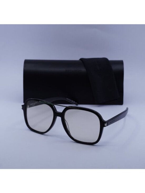 Saint Laurent SL545 001 Sunglasses Black Aviator Frame, Light Yellow Lenses main image 8